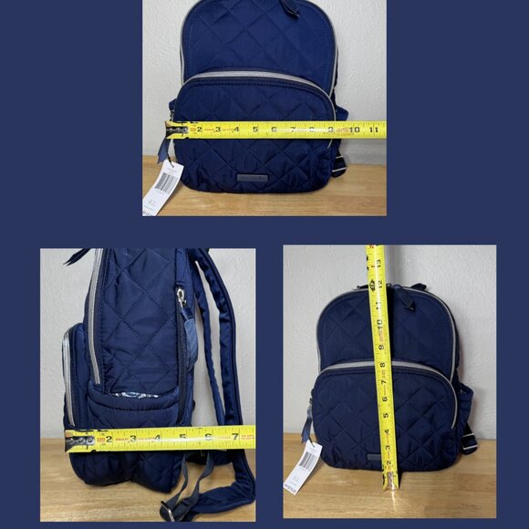 Vera Bradley Small Backpack in Performance Twill Navy Blue NWT - Picture 3 of 12